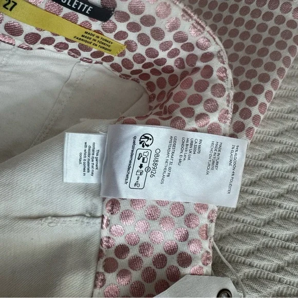 Maeve by Anthropologie The Colette Pink and White Metallic Polka Dot Pants - Picture 11 of 14